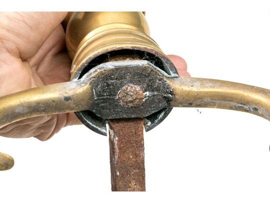 Six Piece Lot Of Antique Brass And Iron Fireplace Items