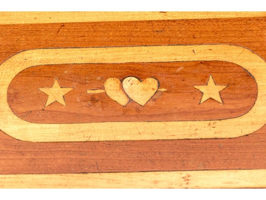 Pennsylvania Dutch Inlaid Cherry Sewing Box, 1st Half 19th Century