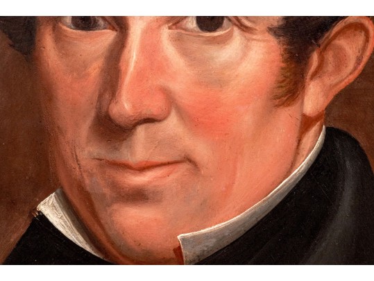 Antique Oil On Panel, Portrait Of A Man