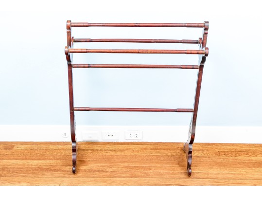 Antique Carved Mahogany Quilt Stand, Ca. 1840-60