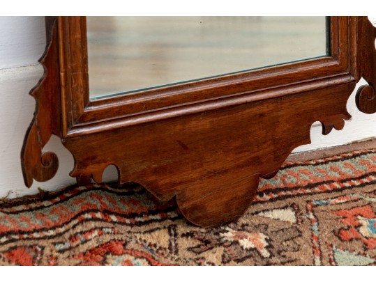 Pair Of Antique Mahogany Chippendale Style Looking Glasses, 19th Century