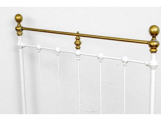 Antique Cast Iron And Brass Bed Frame #2