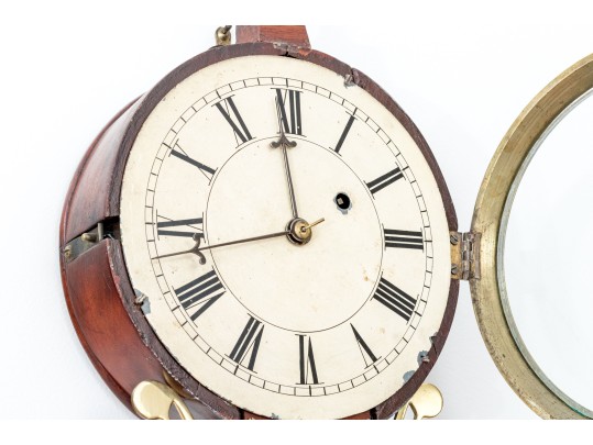 Massachusetts Mahogany Federal Banjo Clock, Ca. 1800-1820