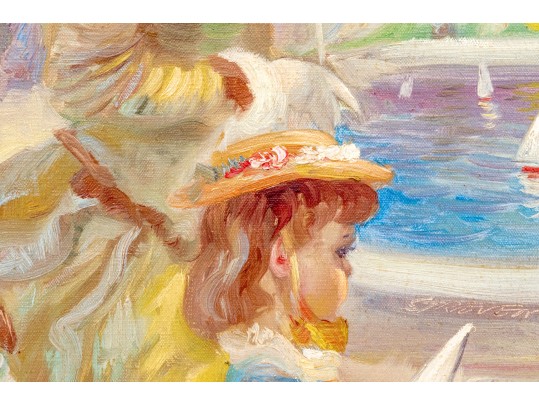 John Strevens (British, 1902-1990) Oil On Canvas, The Garden Of Luxembourg