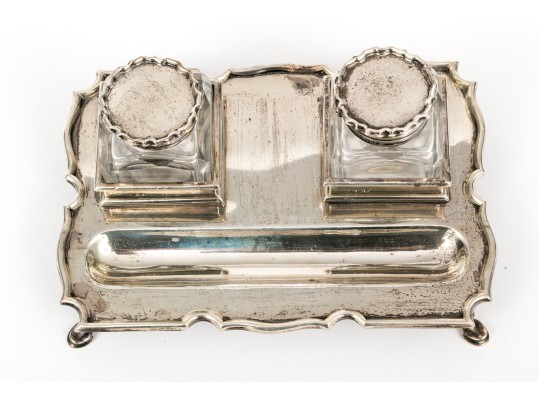 Charles Stuart Harris Sterling Silver Ink Standish, London Ca. 1897