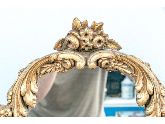 Elegant Hollywood Regency Vanity Table With Three Section Vanity Mirror