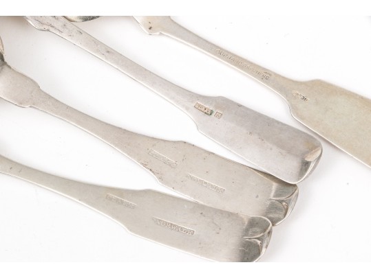 Thirteen Assorted Coin & Sterling Silver Teaspoons, 6.3 Ozt.