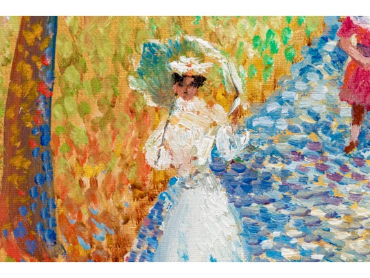 Lucien Neuquelman (French, 1908-1988) Oil On Canvas, Pointillist Landscape