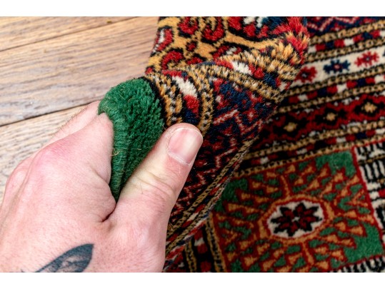 Hand-Knotted Wool Persian Bokhara Room Size Carpet, 10'-2 X 7'-4 1/4