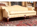 Antique George III Style Upholstered Camel Back Sofa