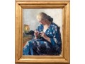Impressionist Oil On Canvas, Portrait Of A Woman In Blue, Signed 