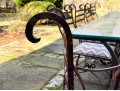 Antique Iron And Glass Outdoor Dining Set
