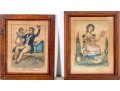 Two Antique 19th C. Hand-colored Prints