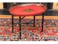 Vintage Hand Painted French Chinoiserie Tole Tray Top Table