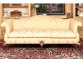 Antique George III Style Upholstered Camel Back Sofa