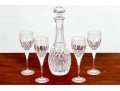 Waterford Lidded Decanter With Four Goblets