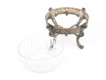 Cut Crystal Bowl In 800 Continental Silver Stand