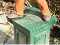 Antique Cast Iron Garden Jockey On Green Plinth