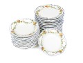 Elegant Vintage Italian Hand-Painted Ceramic Plates And Bowls, 25 Pieces