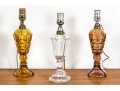 Collection Of Three Whale Oil Lamps Converted To Electrical