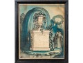 Thurston Family Victorian Hand-Colored Lithograph Childs Memorial, Ca. 1837