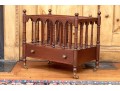 Federal Style Four Section Mahogany Canterbury On Casters, 20th Century