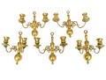 18th And 19th C. Brass Twin Light Sconces