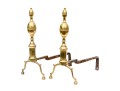Pair Of American Federal Brass Double Lemon Form Andirons, Ca. 1790-1810