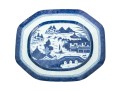 Antique 19th C. Chinese Export Blue And White Canton Pattern Porcelain Platter