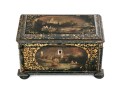 English Papier Mache Lacquered Tea Caddy, Ca. 1840-60