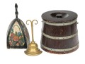 Antique Firkin Bucket With Two Quality Door Stops