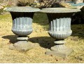 Large Pair Of Cast Metal Neoclassical Style Garden Urns