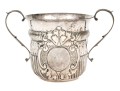 Antique English George Nathan & Ridley Hayes Sterling Silver Twin Handled Cup, 8.59 Ozt. 