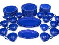 Classic Blue French Faience Service, 56 Pieces