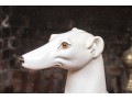 Pair Of Vintage Italian Hand-Painted Life Size Ceramic Whippet Dogs