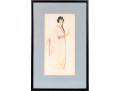 Mixed Media Work On Paper, Woman In Robe With Chamberstick, 1920
