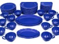 Classic Blue French Faience Service, 56 Pieces
