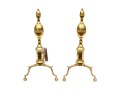 Pair Of American Federal Brass Double Lemon Form Andirons, Ca. 1790-1810