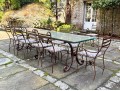Antique Iron And Glass Outdoor Dining Set