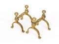 Pair Of Antique Brass Firedogs, Ca. 1850-70