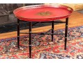 Vintage Hand Painted French Chinoiserie Tole Tray Top Table