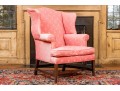 American Late Federal New England Upholstered Wingback Armchair, Ca. 1800-1820