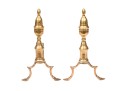 A Fine And Unusual Pair Of American Federal Brass And Iron Andirons, Ca. 1790-1810