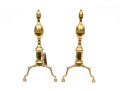 Pair Of American Federal Brass Double Lemon Form Andirons, Ca. 1790-1810