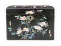 Chinese Export Lacquered And Mother Of Pearl Inlaid Tea Caddy, 19th Century