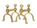 Pair Of Antique Brass Firedogs, Ca. 1850-70