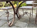 Antique Iron And Glass Outdoor Dining Set