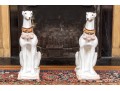 Pair Of Vintage Italian Hand-Painted Life Size Ceramic Whippet Dogs