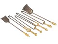 A Good Collection Of Six Fine Fireplace Tools: Double Lemon, Cannonball