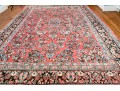 Antique Hand-Knotted Wool Persian Sarouck Carpet, 9'-3 X 6'-1